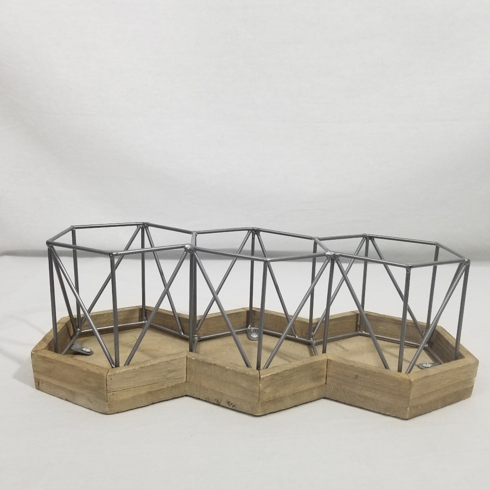 Metal and wood organizer